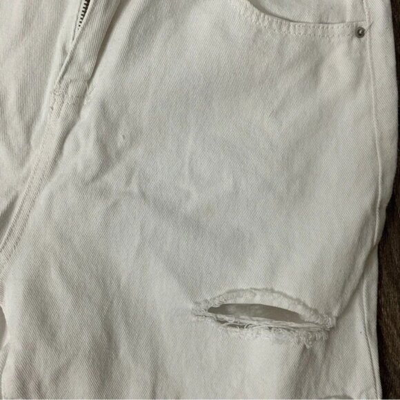 Oak + Fort Bermuda Jorts Jean Shorts High Rise Cutoffs Distressed denim Large - Picture 8 of 16